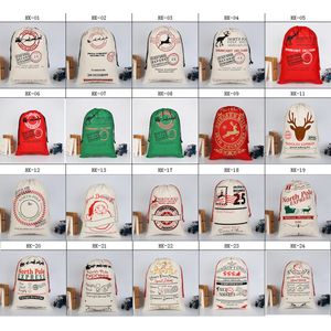 Weihnachtsgeschenkbeutel Große Leinwand Halloween Santa Sack Kordelzug Tasche Dekorationen mit Rentiers für Kinder