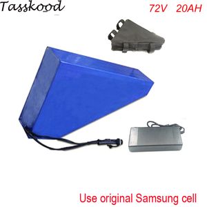 Samsung hücre için üçgen çantası ve şarj cihazı ile Derin döngüsü 72V 20ah Li-ion Pil Paketi Güçlü 72V 2500W Üçgen eBike Pil