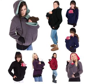 Bebê Carrier Casaco Canguru Canguru Hoodie Inverno Maternidade Outerwear Coat para Mulheres Grávidas Gravidez Gravidez Bebê Bebê Casaco