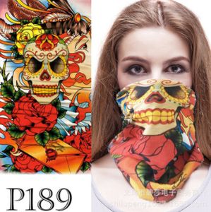 Kostüm Aksesuarları Kadın Erkek Unisex Kafatası Maskesi Yarım Yüz Eşarp Cadılar Bayramı Partisi Giyim Için
