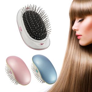 Taşınabilir Anyon Masaj Tarak Saç Fırçası Saç Salon Styling Titreşimli Saç Fırçası Tarak Anti-Statik Tarak J1611