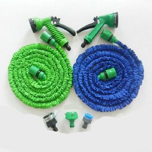 3X Expansível Magia Mangueira com 7in1 Pistola de Pulverização 25FT / 50FT / 75FT / 100FT Sistema de Irrigação Mangueira de Jardim Pistola de Água Tubo Pacote OPP 10 PCS