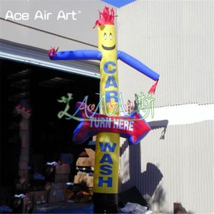 Yenilik Reklamcılık İşareti Şişirilebilir Oklu Hava Dansçısı Sallayan Kollar ve Fingles Guy Air Puppet Dansçısı Araba Yıkama ve Reklamcılık