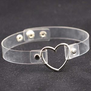 Metal Love Heart O Ring Choker Ожерелье прозрачное ожерелье для женщин для женщин, играющих в чокеры модные украшения воля и песчаные украшения