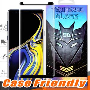 Удобный чехол Полный клей Маленькая версия Закаленное стекло для Samsung Galaxy Note 20 ultra10 9 8 S10 S9 Plus Edge 3D Curve Clear Screen Protector