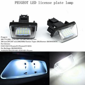 Süper Parlak 2 Adet / grup Için 12 V 18 Led Lisans Plaka Işık Ampuller Lisans Işık PEUGEOT 206 207 306 Citroen C3 Picasso C4 5 XSARA SAXO