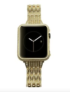 38mm 42mm Kristal Elmas Kapak Kılıfı Bezel + Tam Elmas Watch Band Kayış Apple İzle S1 / S2 / S3 (2in1 Set)