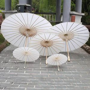 Gelin Düğün Kağıt Şemsiye Şemsiyeleri El yapımı Sade Çin Mini Zanaat Şemsiyesi Asılı Süsler Çapı: 20-30-40-60cm HH7-993