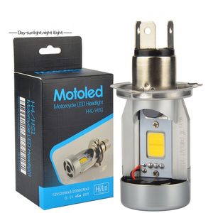 Pampsee h4 led farol hs1 led moto lâmpadas led motocicleta moto luz alta baixa 20 w cob 12 v 6500 k 2500 k lâmpada de cabeça de moto m4