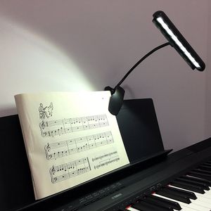 LED Gadget Yeni Esnek 9 LEDs Mighty Parlak Klipsli Orkestra Piyano Müzik Standı LED Işık Masa Okuma Lambası DHL Fedex EMS Ücretsiz Gemi