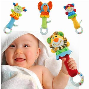 Güzel yumuşak hayvan modeli el çan çıngıraklar çocuklar için bebek oyuncakları gelişimsel bebekfans eğitici oyuncak