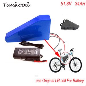 Лучшего 52V 34ah батарея типа треугольника электрического велосипед батарея 51.8v 34ah батареи для электрического комплекта велосипеда с помощью LG 18650 клетки