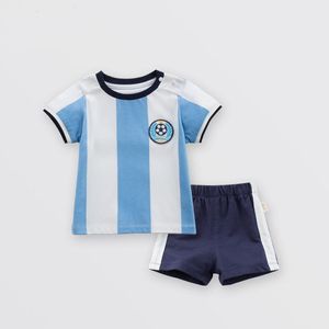 Conjunto de camisa de manga curta de algodão para meninos 2020 verão nova versão coreana de roupas infantis conjunto de duas peças para bebês