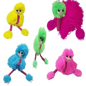 36 CM / 14 inç Dekompresyon Oyuncak Muppets Hayvan Muppet El Kuklalar Oyuncaklar Peluş Ostrich Marionette Bebek Çocuklar Için 5 Renkler C5569