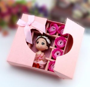 Ванная роза цветочное мыло цветочное аромат милый девочка кукла романтический подарочный набор в подарок в день Святого Валентина Свадебная вечеринка