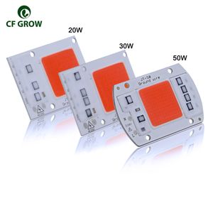 10pcs Full Spectrum LED Grow Light Chip DIY 220V AC COB 380~780nm Actrual Power 20W 30W 50W Replace Sunlight for Indoor Plants