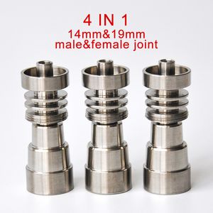 4 arada 1 Titanyum Tırnak 14mm19mm Erkek Kadın Eklem Domusess Gr2 Titanyum Tırnak Cam Su Borusu için