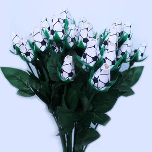 Amerikan popüler voleybol beyzbol deri dikiş dikiş gül çiçek simülasyon gül dekorasyon deri gül hediye ücretsiz gönderim