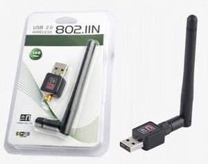 Hot 150Mbps USB WiFi Adattatori wireless Rete Scheda di rete Adattatore LAN con antenna 5dbi IEEE 802.11n / g / b per accessori per computer