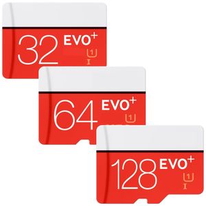 Evo Plus 32GB 64GB 128GB Trans Flash TF Bellek C10 Sınıf 10 EVO+ UHS-I, Adaptör Perakende Paketi ile Kart