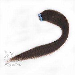 Human Hair Extensions PU Tape Remy Hair Full Head Balayage Color #4 Skin Weft 50g 20PCS Hair Extensions