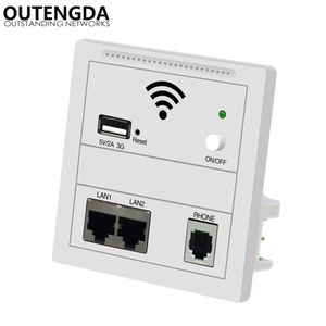 Outengda 150 Мбит / с в стене AP для Smart Hotel Embedded Point Wi-Fi Wireless Poe поддерживается беспроводной маршрутизатор Repeater White