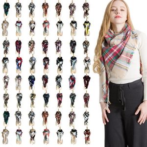 Женщины плед шарфы сетка кисточкой обертки негабаритные чеки шаль тартан кашемировый шарф зима шеечник решетки одеяла мода YYA89