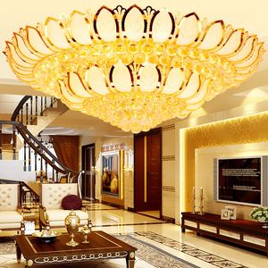 crystal lamp living room bedroom cornucopia led round ceiling lamp chandelier light lighting with remote control