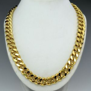 18k gold Filled mens solid Heavy chain long Necklace curb ring link jewell N224