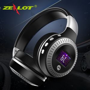 ZEALOT B19 Kulaklık LCD Ekran HiFi Bas Stereo Kulaklık Mic Ile Bluetooth Kablosuz Kulaklık FM Radyo TF Kart Yuvası Kulaklıklar 6 adet / grup