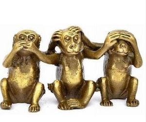 FENG SHUI Üç bilge maymun duymak yok kötü konuşmak 3 maymun