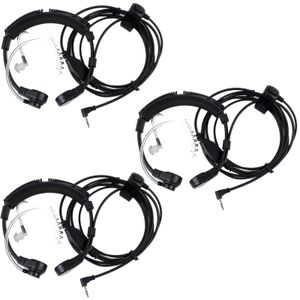 3pcs 2.5mm 1 Pin Finger PTT Throat MIC Earpiece Headset for Motorola T6200 Radio