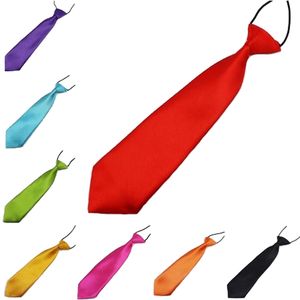 Childrens meninos meninas ajustáveis ​​pescoço cetim gravata elástica de alta qualidade laços sólidos acessórios de vestuário preço atacado 10 pçs