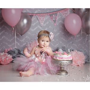 Prenses Bebek Kız Doğum Günü Partisi Fotoğrafçılık için Yenidoğan Photoshoot Sahne Çocuklar Gri Chevron Fotoğraf Stüdyosu Arka