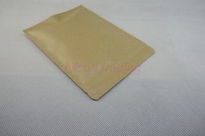 100 adet / grup 12x20 cm Kahverengi Kraft Kağıt Alüminyum Folyo Kilitli Çanta, yüzey kağıt astar mylar depolama çikolata fermuar kilit poşet klip mühür