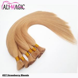 Клубника блондинки человеческие наливные волосы для плетения 18 