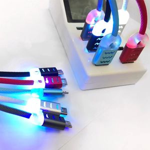 1M 3 ft Veri Kablosu Görünür LED Mikro USB V8 Şarj Kablosu için Samsung S7 Yanıp sönen Su Dalgası Kordonlar