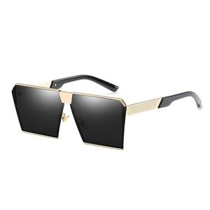 Квадратные солнцезащитные очки Женщины большой металл высокое качество Oculos негабаритных UV400 защиты отражающий объектив Люнет зеркало оттенки