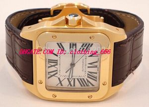 Luxury Watch Men Movimento mecânico automático Amarelo Gold 2657 W20071Y1 100 Relógios de pulseira de pulseira de couro