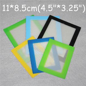 Tapetes de Silicone Almofadas de Não-Vara de Silicone Seco Tapete de Ervas 11 * 8.5 cm Food Grade Esteira de cozimento Dabber Sheets Jars Dab Pad Verde Azul Amarelo