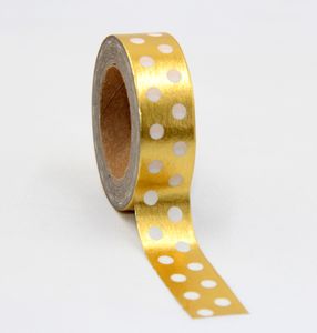 High quality Gold foil 10m paper tape dot,strip,pineapple,heart Christmas decorative washi tape 1pc free shipping 2016 new high quality hot