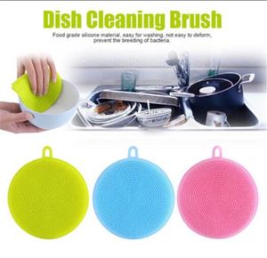 Transhome 1Pcs Magic Silicone sponge kitchen Cleaning Brushes Dish Bowl Scouring Pad Pot Pan Easy to clean Wash Brushes Cleaner