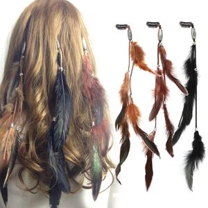 3Pcs/set Women Feather Hairband Hair Comb Clips, Boho Headband Headpiece Bohemian Tassel Hair Accessories Folk Hairgrips