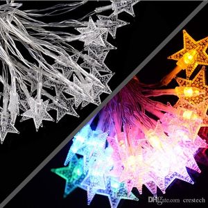 LED şeritler çelenk dekorasyonu 10m 80 LEDS Strip Xmas Dekorasyonu Beş Yıldızlı Peri String USB/ EU/ US/ Kuru Pil Çalışan İç Mekan Işıkları