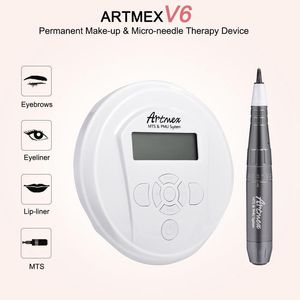 Artmex V6 Profesyonel yarı kalıcı makyaj makinesi Dövme setleri MTS PMU Sistemi Derma Kalem Kaş dudak Dr kalem