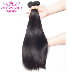 Aliballad Brazilian Straight Hair Natural Color Weave Bundles 8 To 28 Inch Non Remy Hair Extensions 100% Human Bundles
