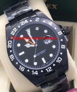 Lüks Saatler 2 Stil II Siyah PVD Paslanmaz Çelik Bilezik 216570 Polar Beyaz Dial 42mm Otomatik Moda Marka erkek Izle Kol Saati