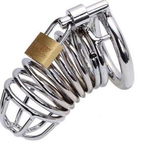 Stainless Steel Male Chastity Device Belt Bird Cage Lock cock restraint ring new #R76