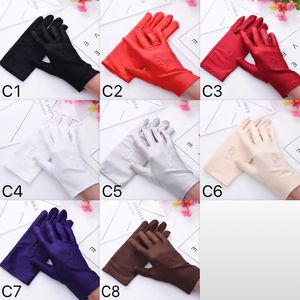 Спандекс пять пальцев перчатки тонкие перчатки белый танец для женщин и мужчин варежки 8 цветов оптом
