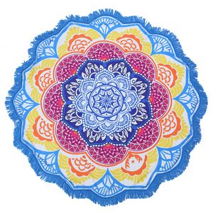 Round Beach Towel Hippie Boho Mandala Beach Blanket  Indian Throw Bohemian Round Table Cloth Mandala Decor Yoga Mat Meditation 58"